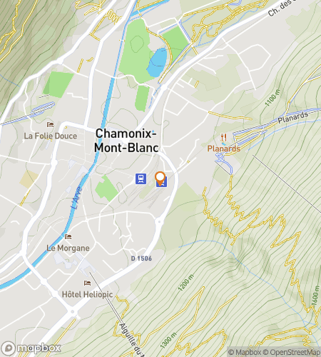 Carte du circuit pédestre de la chasse au trésor pour Empreintes gelées : Une chasse à Chamonix
