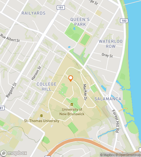 Map of scavenger hunt walking tour for University of New Brunswick Scavenger Hunt