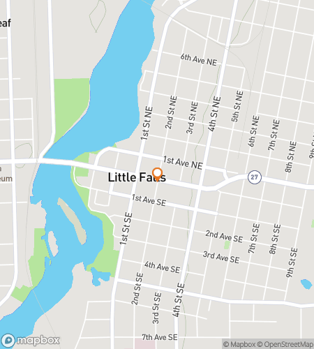 Map of scavenger hunt walking tour for Little Falls Frolic & Find