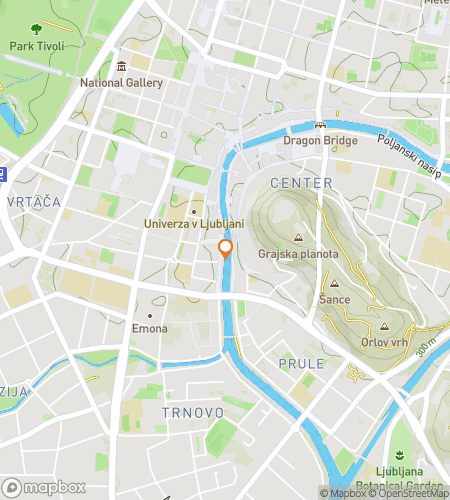 Map of scavenger hunt walking tour for From Grammar to Glory: The Ljubljana Challenge