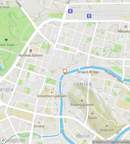 Map of scavenger hunt walking tour for Ljubljana‘s Dragon Quest Adventure