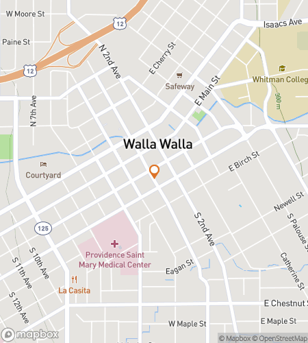 Map of scavenger hunt walking tour for Walla Walla Washington Bar Hunt