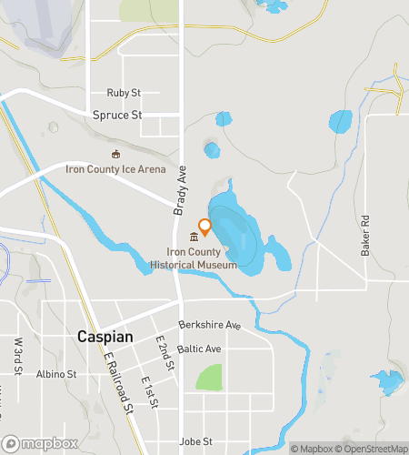 Map of scavenger hunt walking tour for Caspian Caper: Michigan‘s Marvelous Mystery Hunt