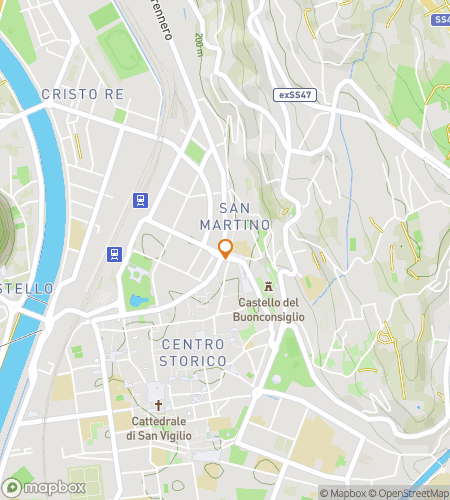 Map of scavenger hunt walking tour for Trident & Trials: Trento Quest