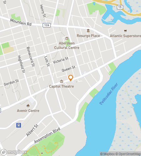 मोनक्टन न्यू ब्रंसविक बार हंट के लिए स्कैवेंजर हंट वॉकिंग टूर का नक्शा