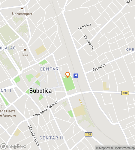 Map of scavenger hunt walking tour for Palaces, Patterns & Hidden Gems of Subotica