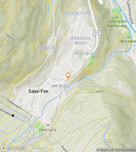 Map of scavenger hunt walking tour for Somewhere in Saas Fee