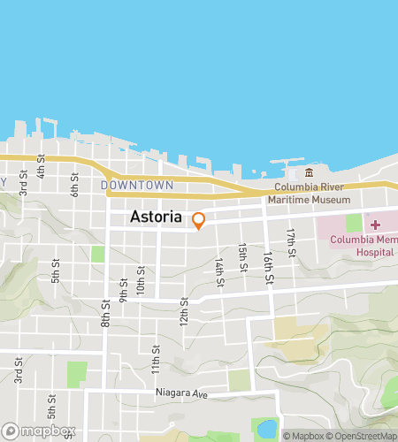 Map of scavenger hunt walking tour for Astoria Oregon Bar Hunt