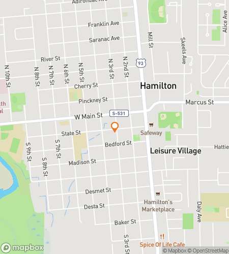 Mapa pěší prohlídky honby za pokladem pro Hamilton Fun Jam