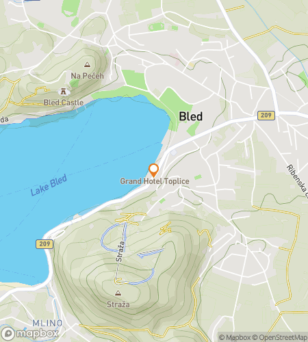 Kort over skattejagt-vandretur for Lake Bled Clue Cruise