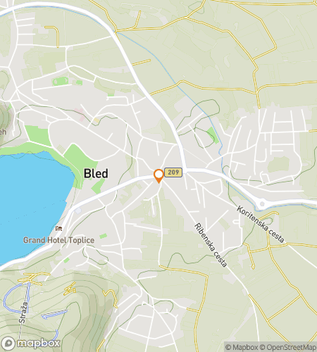 Map of scavenger hunt walking tour for Lake Bled Clue Cruise