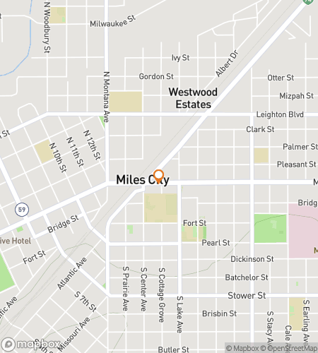 Map of scavenger hunt walking tour for Miles City‘s Marvelous Mosey Hunt