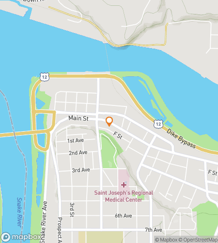 Map of scavenger hunt walking tour for Lewiston Loot-n‘-Laugh Hunt