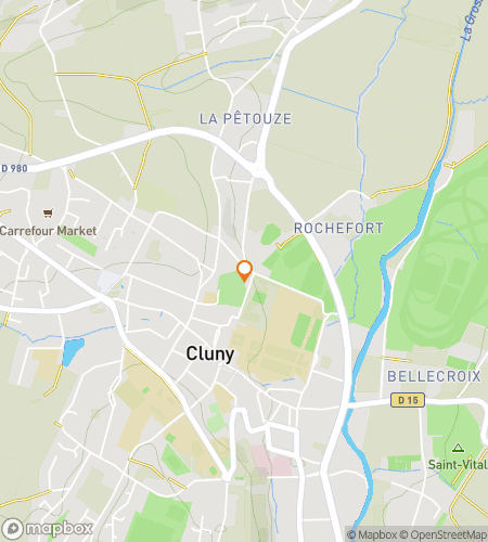 מפה של סיור הליכה לחיפוש אוצרות עבור "Cluny Quest"