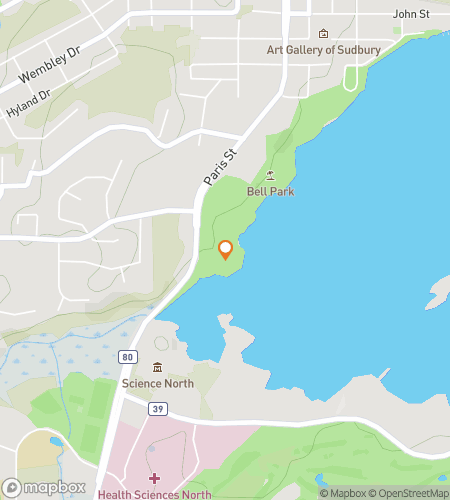 Map of scavenger hunt walking tour for Mining for Mysteries in Sudbury