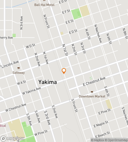 Map of scavenger hunt walking tour for Yakima Scavenger Hunt