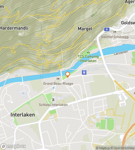 Map of scavenger hunt walking tour for Chasing Peaks: The Interlaken Hunt