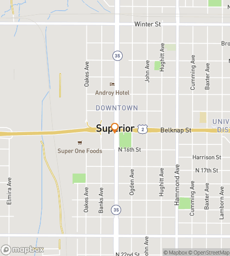 Map of scavenger hunt walking tour for Superior Whaleback Wonders & Harbor Views