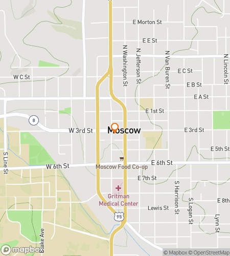 Map of scavenger hunt walking tour for Moscow's at the Heart of the Arts