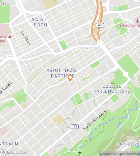 מפה של סיור הליכה לחיפוש אוצרות עבור סיבוב הברים בקוויבק סיטי&comma; קוויבק