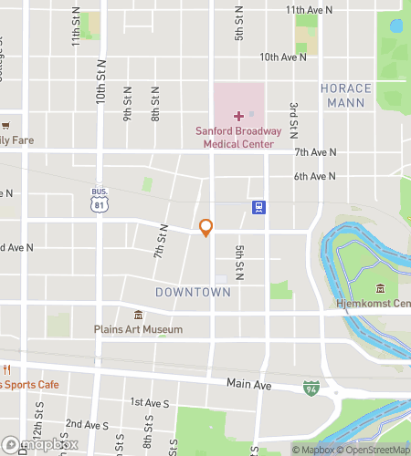 Map of scavenger hunt walking tour for Fargo Ghost Hunt