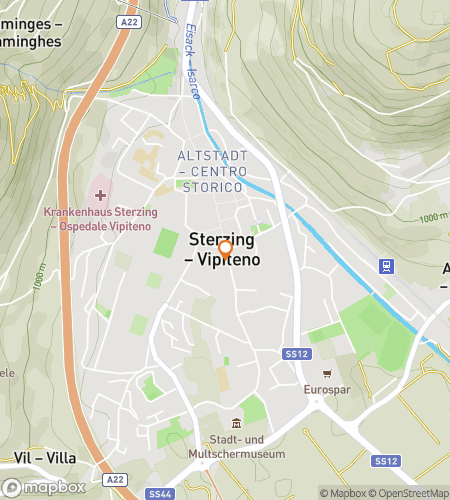 Map of scavenger hunt walking tour for Visiting Vipiteno