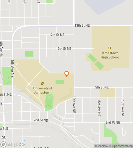 Map of scavenger hunt walking tour for University of Jamestown Hunt