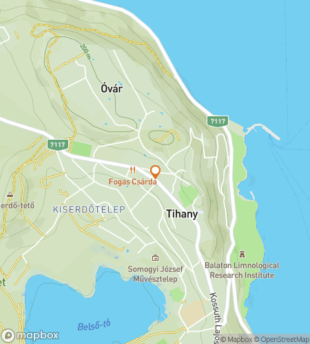 Kart over skattejakt-vandretur for Tihany Scavenger Hunt