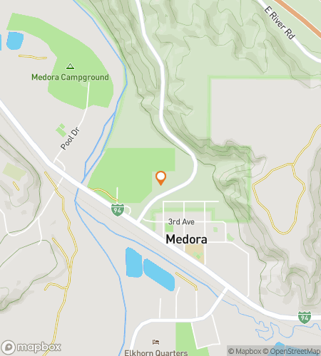 Harta turului de scavenger hunt pe jos pentru Medora‘s Wild West Whimsical Hunt