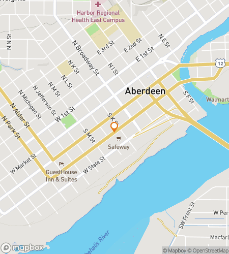 Map of scavenger hunt walking tour for Aber-Quest in Downtown