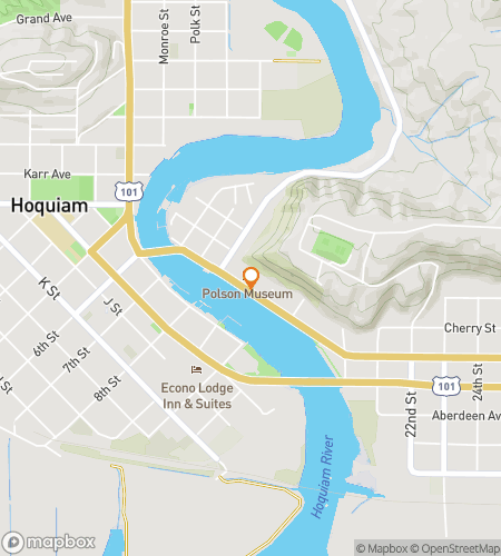 Map of scavenger hunt walking tour for Hoquiams Hunt-tastic Downtown Adventure