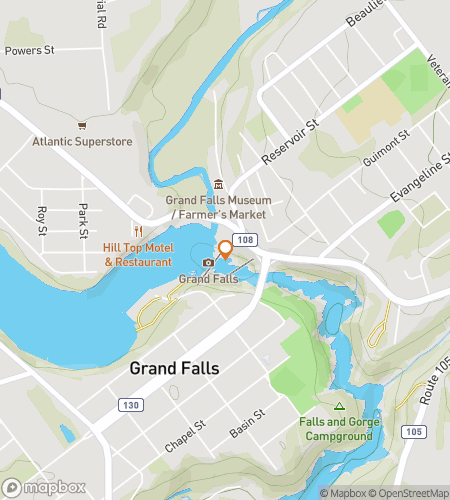 Map of scavenger hunt walking tour for Grand Falls Forest Frolic Hunt
