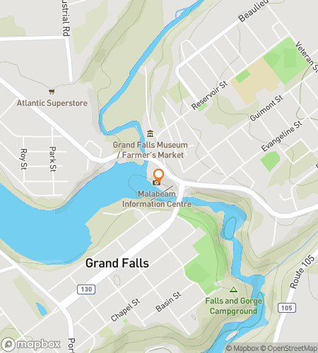Map of scavenger hunt walking tour for Grand Falls Forest Frolic Hunt