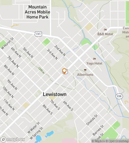 Mapa pěší prohlídky s lovem na poklad pro Lewistown Loot & Legends