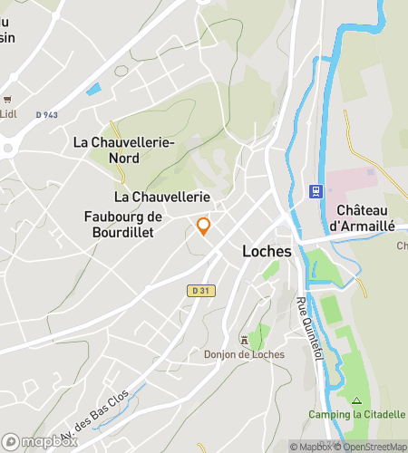 Mapa spacerowej trasy poszukiwania skarbów dla Loches Opowieści znad Loary