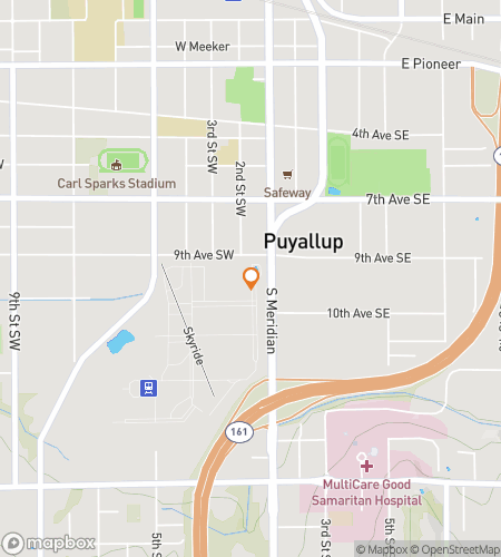 Map of scavenger hunt walking tour for Puy All Up In It: The All-In Puyallup Quest