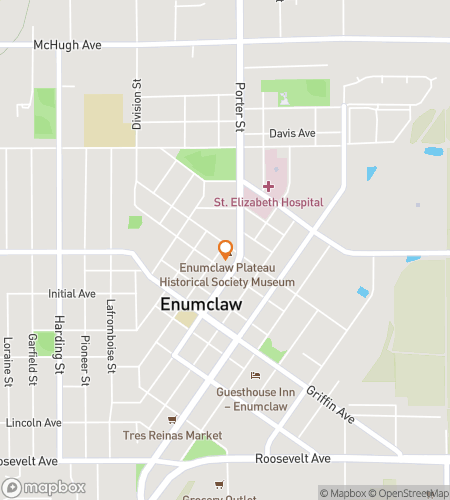 Map of scavenger hunt walking tour for E-Numer-Clue!: The Mountain-View Enumclaw Hunt