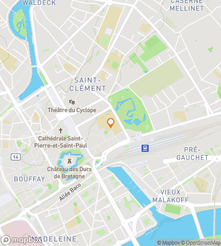 Hartă tur de mers pe jos pentru vânătoarea de comori din Nantes