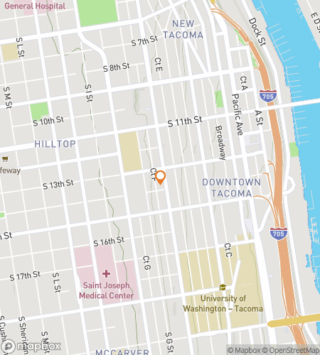 Map of scavenger hunt walking tour for Tacoma Washington Bar Hunt