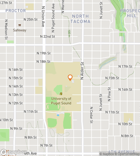 Map of scavenger hunt walking tour for Sounds Like Fun&colon; The University of Puget Sound Quest