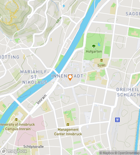 Map of scavenger hunt walking tour for Alpine Attitude: The Innsbruck Adventure