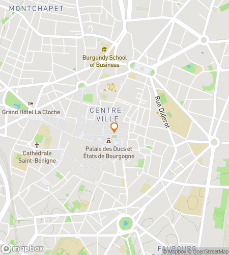 Map of scavenger hunt walking tour for Downtown in Dijon