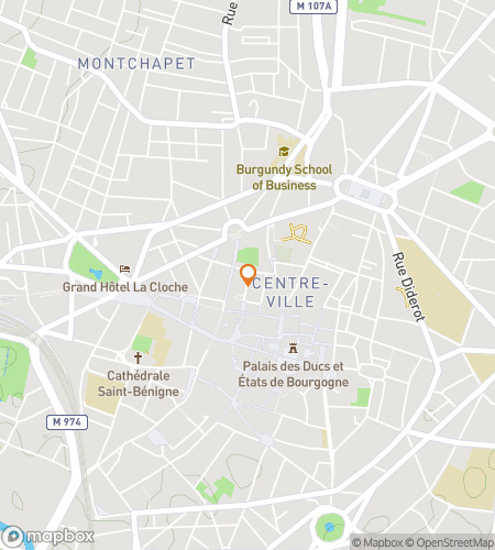 Mapa del recorrido a pie de búsqueda del tesoro para Dijon-Vu: Una Búsqueda que Saborearás
