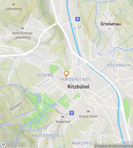 Karta &ouml;ver stadsvandring med skattjakt f&ouml;r att hitta Kitzb&uuml;hel