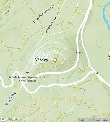 Map of scavenger hunt walking tour for V&eacute;zelay Sacred Stone Adventure Hunt