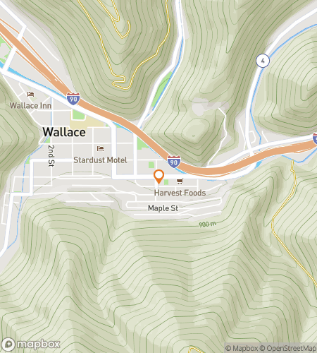 Térkép a Wallace Wonders & Whimsical Hunts kincsvadászat gyalogtúrájához.