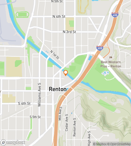 Kart over skattejakt byvandring for Renton&colon; The City That Winks Back