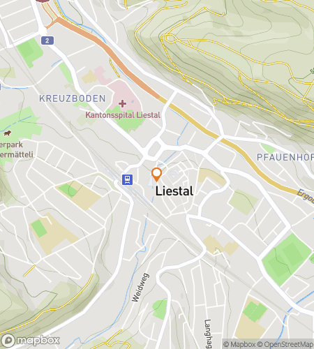 Map of scavenger hunt walking tour for Liestal's Lively Loot Quest