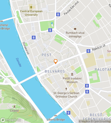 Map of scavenger hunt walking tour for Poets, Princesses & Promenades: Pest Inner City Hunt
