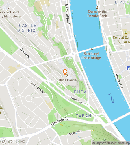 Map of scavenger hunt walking tour for Hussars & Hilltop Kings: Buda Castle Hunt